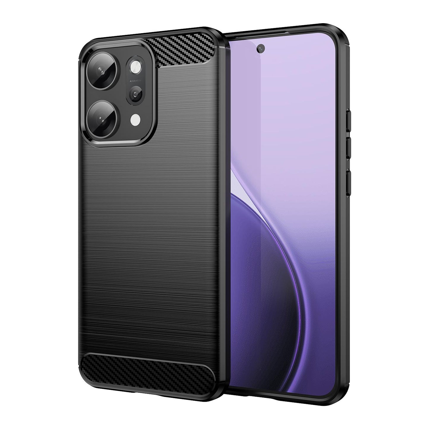OPPO Reno14 Pro Carbon Fiber Brushed Texture TPU Protective Phone Case Shockproof Slim Cover