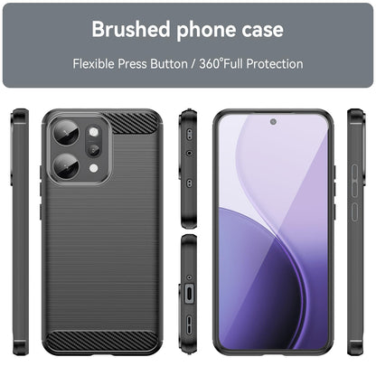 OPPO Reno14 Pro Carbon Fiber Brushed Texture TPU Protective Phone Case Shockproof Slim Cover