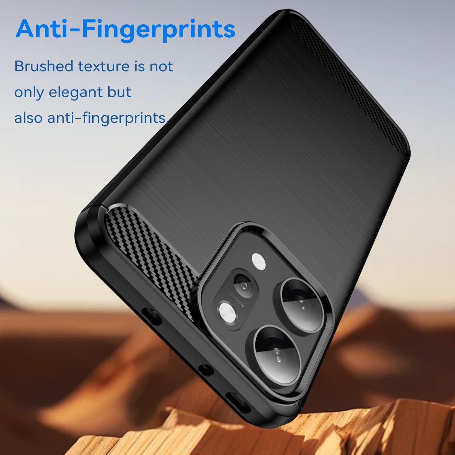 OPPO Reno14 Pro Carbon Fiber Brushed Texture TPU Protective Phone Case Shockproof Slim Cover
