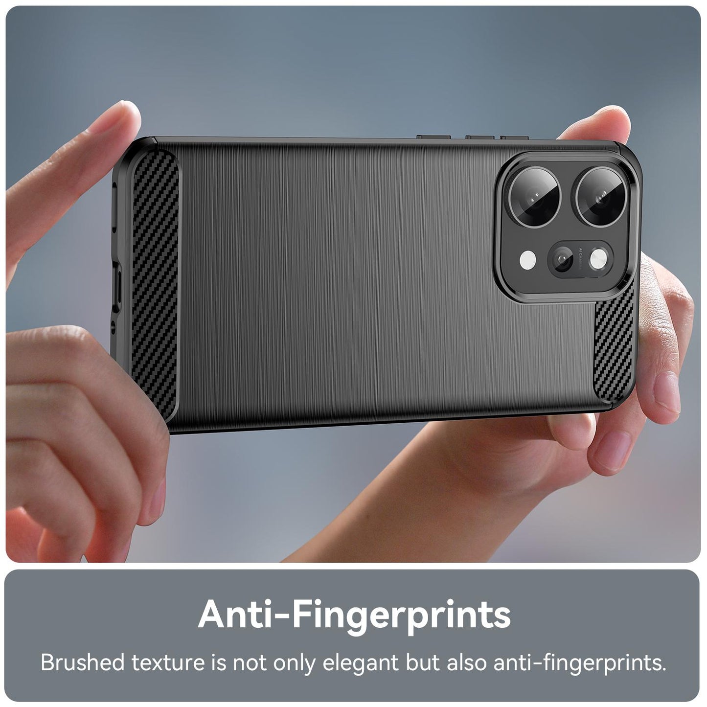 OPPO Reno14 Pro Carbon Fiber Brushed Texture TPU Protective Phone Case Shockproof Slim Cover