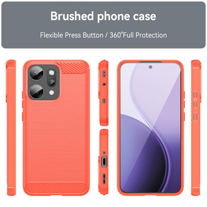 OPPO Reno14 Pro Carbon Fiber Brushed Texture TPU Protective Phone Case Shockproof Slim Cover