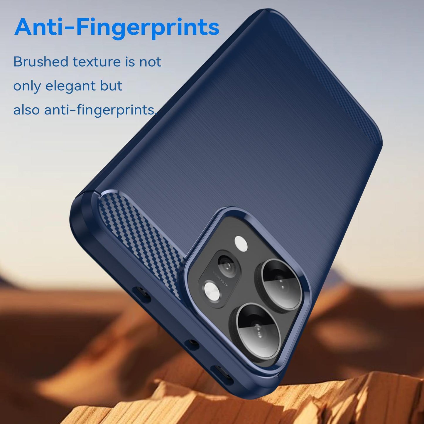 OPPO Reno14 Pro Carbon Fiber Brushed Texture TPU Protective Phone Case Shockproof Slim Cover