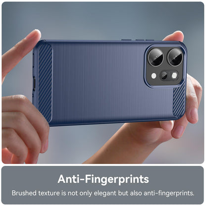 OPPO Reno14 Pro Carbon Fiber Brushed Texture TPU Protective Phone Case Shockproof Slim Cover