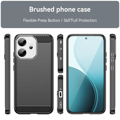 OPPO Reno14 Carbon Fiber Brushed Texture TPU Protective Phone Case Shockproof Slim Cover