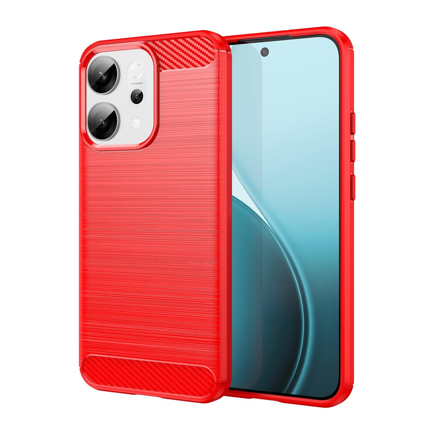 OPPO Reno14 Carbon Fiber Brushed Texture TPU Protective Phone Case Shockproof Slim Cover