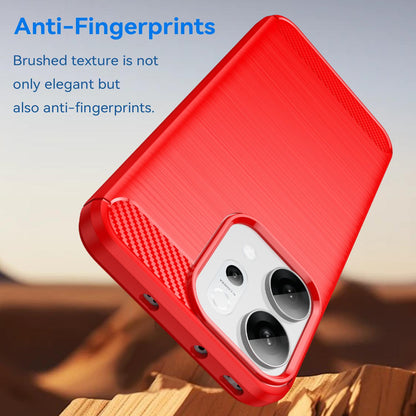 OPPO Reno14 Carbon Fiber Brushed Texture TPU Protective Phone Case Shockproof Slim Cover