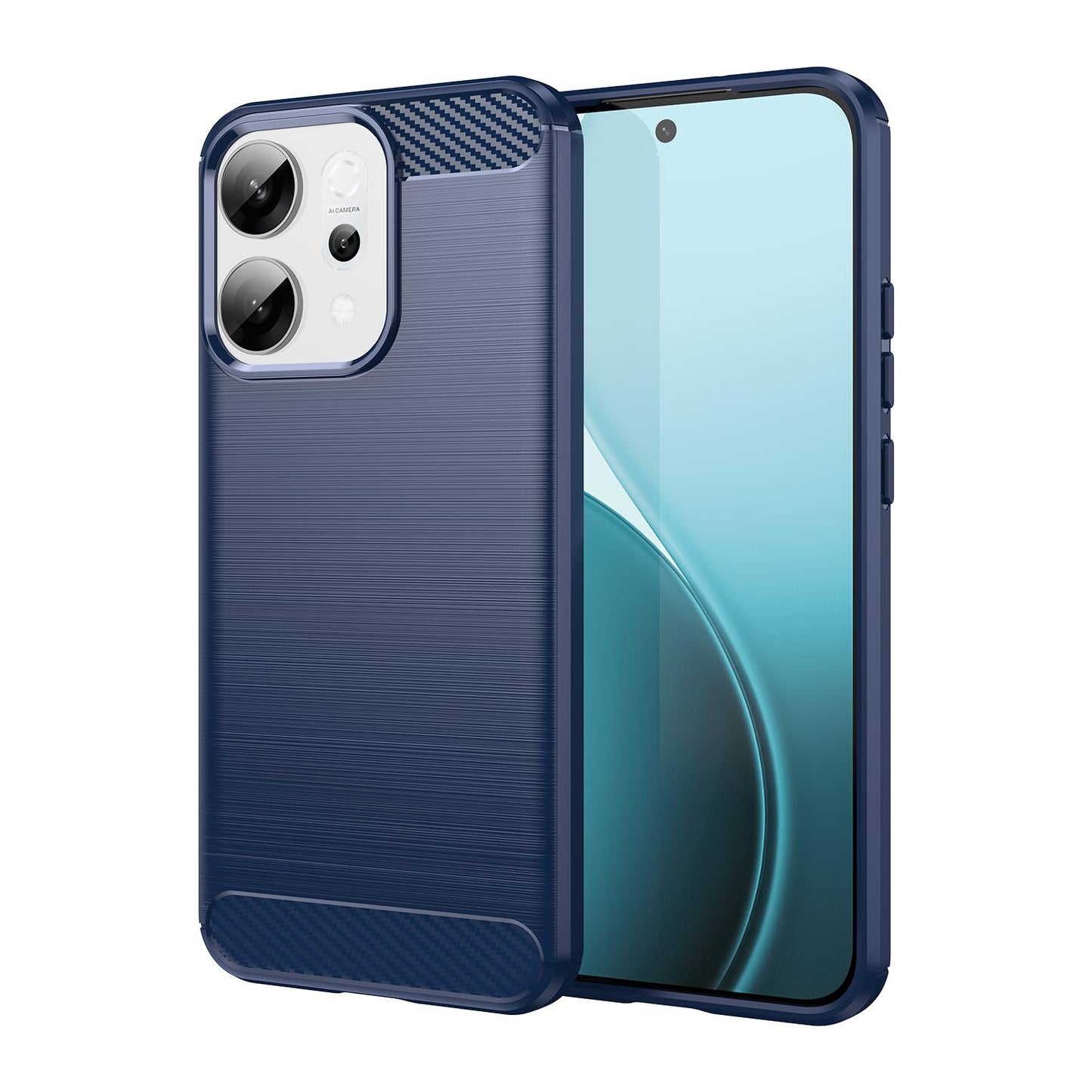 OPPO Reno14 Carbon Fiber Brushed Texture TPU Protective Phone Case Shockproof Slim Cover