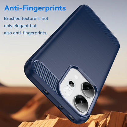 OPPO Reno14 Carbon Fiber Brushed Texture TPU Protective Phone Case Shockproof Slim Cover