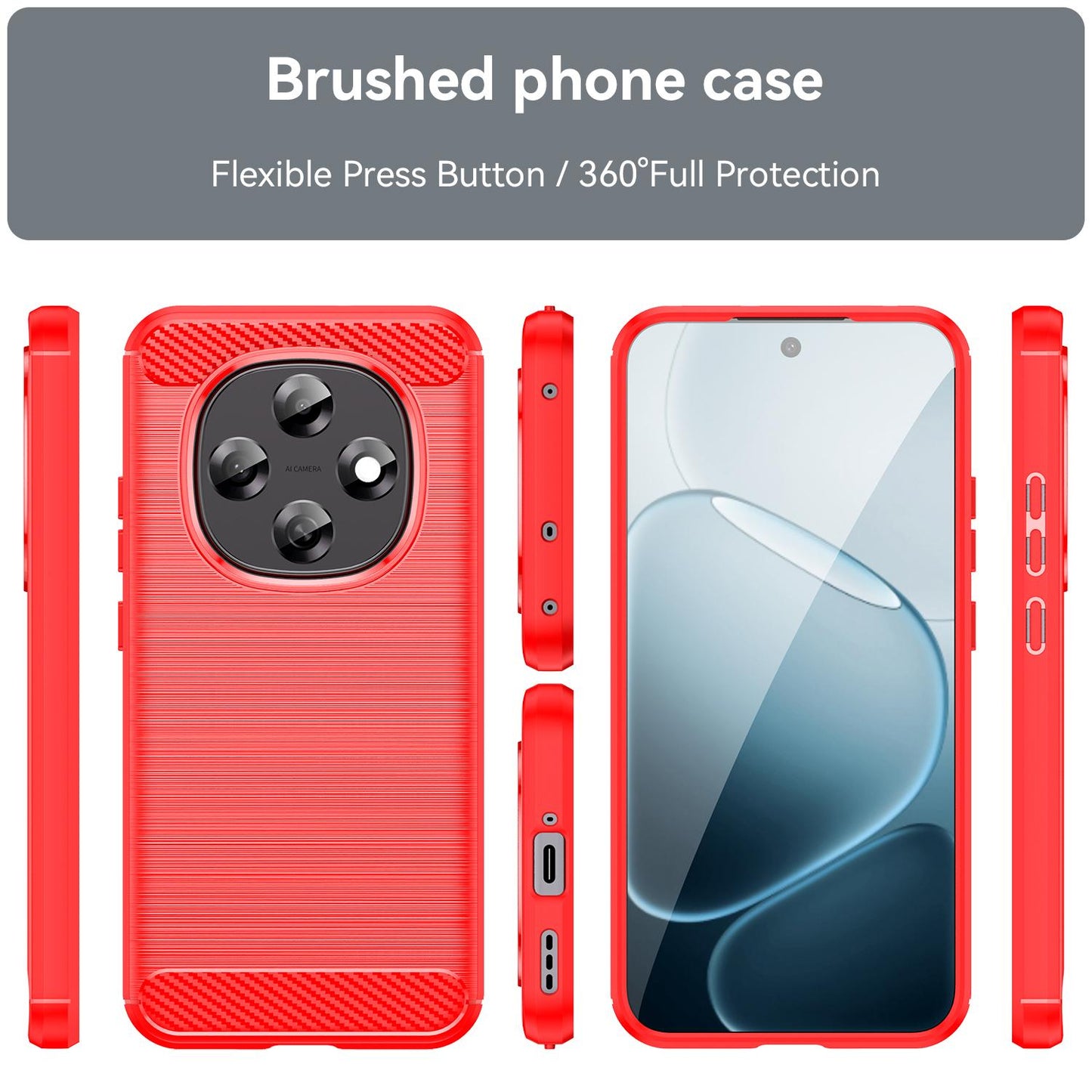 OPPO F31 Pro 5G Carbon Fiber Brushed Texture TPU Protective Phone Case Shockproof Slim Cover