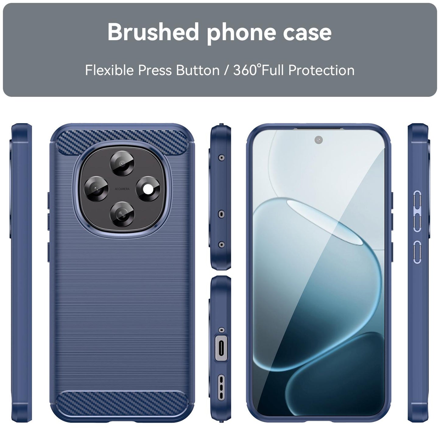 OPPO F31 Pro 5G Carbon Fiber Brushed Texture TPU Protective Phone Case Shockproof Slim Cover