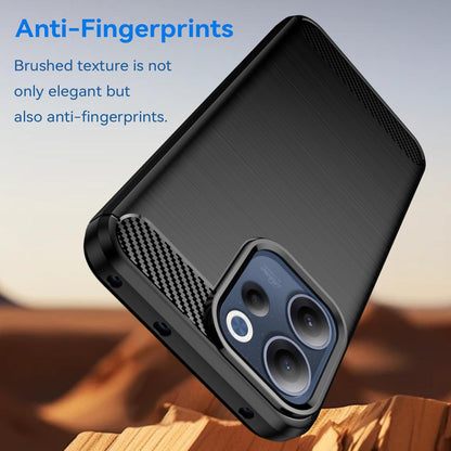 OPPO Reno15 F 5G Carbon Fiber Brushed Texture TPU Protective Phone Case Shockproof Slim Cover