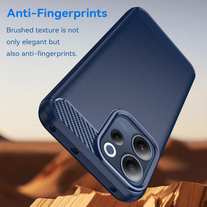 OPPO Reno15 F 5G Carbon Fiber Brushed Texture TPU Protective Phone Case Shockproof Slim Cover