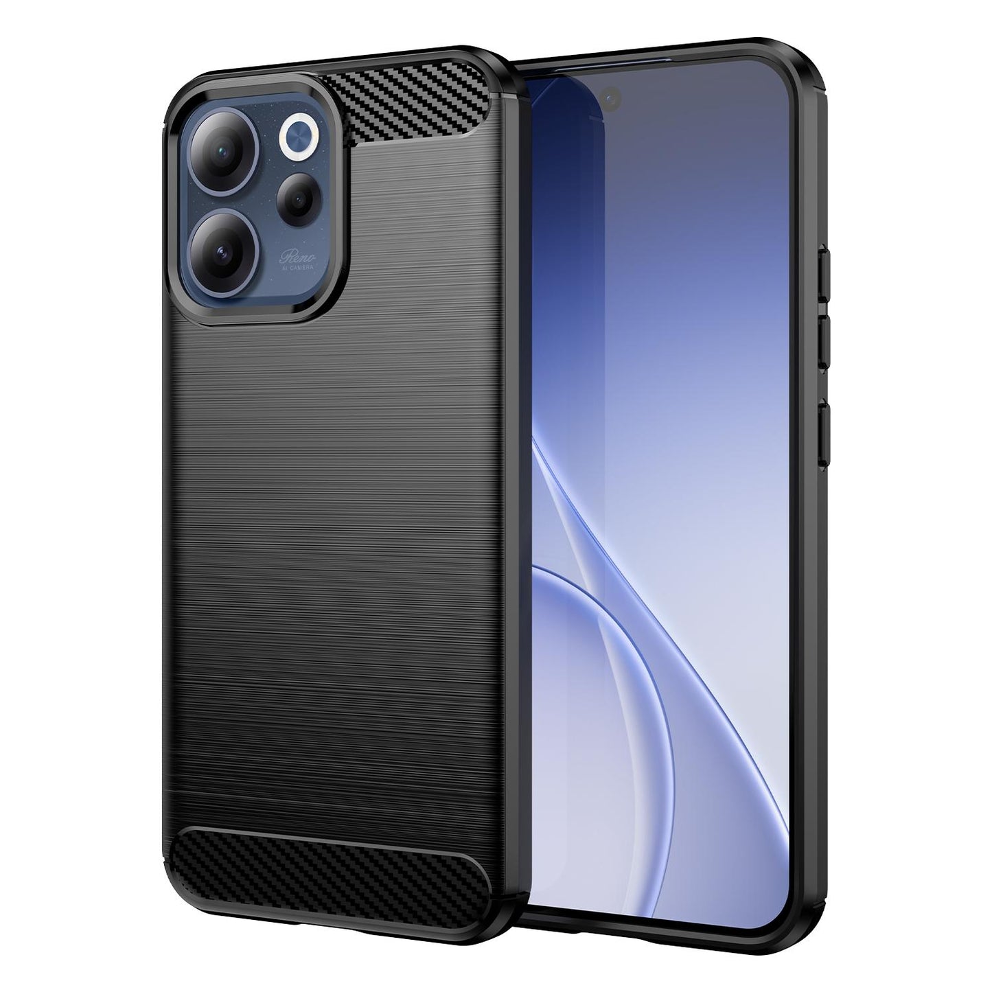 OPPO Reno15 FS 5G Carbon Fiber Brushed Texture TPU Protective Phone Case Shockproof Slim Cover
