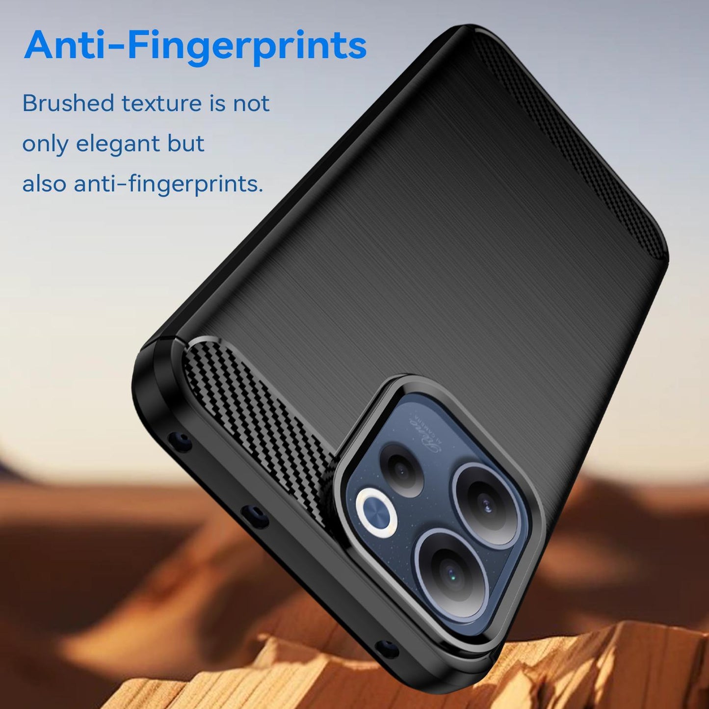 OPPO Reno15 FS 5G Carbon Fiber Brushed Texture TPU Protective Phone Case Shockproof Slim Cover