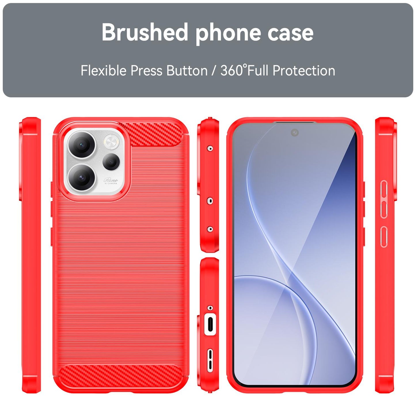 OPPO Reno15 FS 5G Carbon Fiber Brushed Texture TPU Protective Phone Case Shockproof Slim Cover