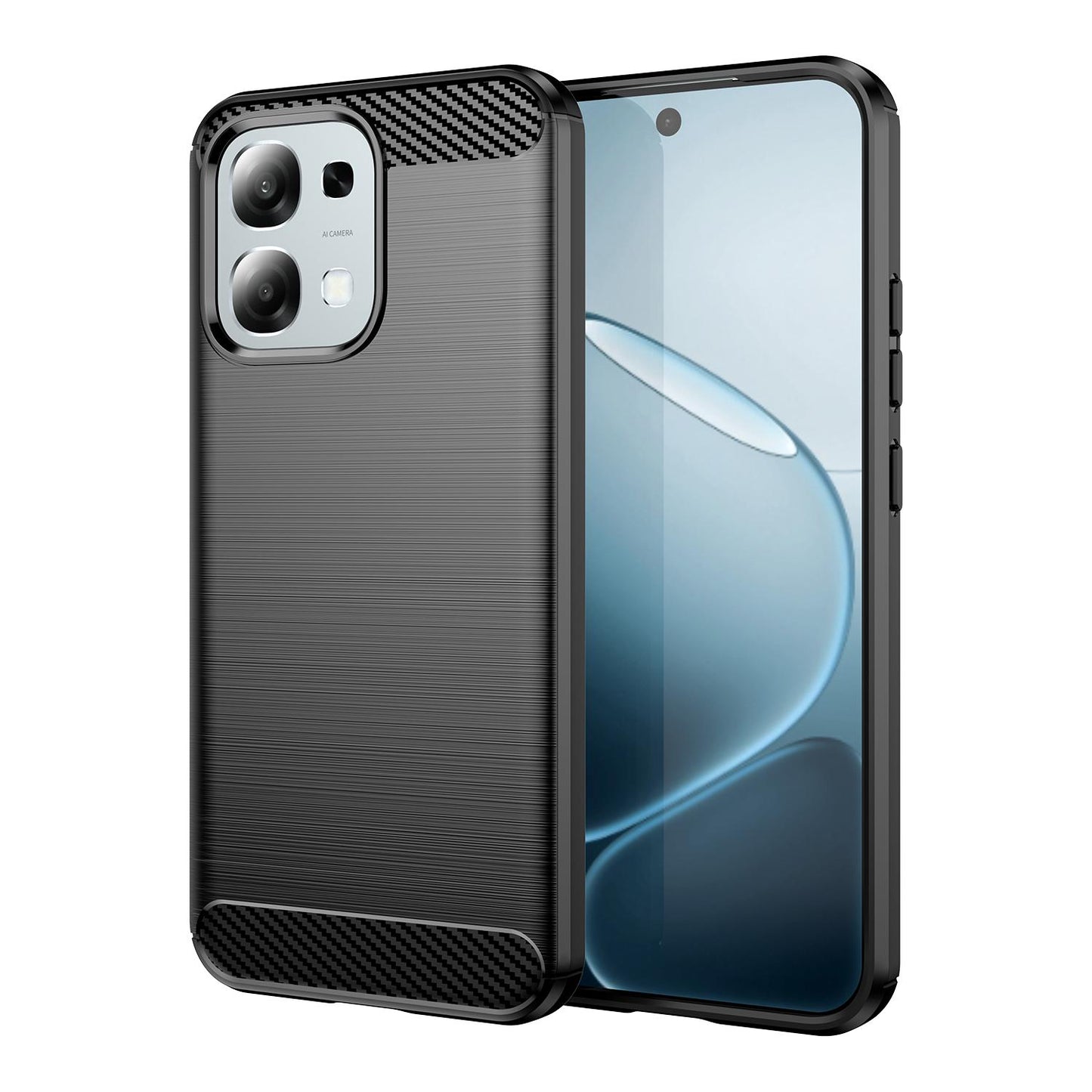 OPPO A6 5G Carbon Fiber Brushed Texture TPU Protective Phone Case Shockproof Slim Cover