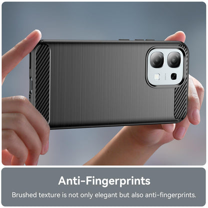 OPPO A6 5G Carbon Fiber Brushed Texture TPU Protective Phone Case Shockproof Slim Cover