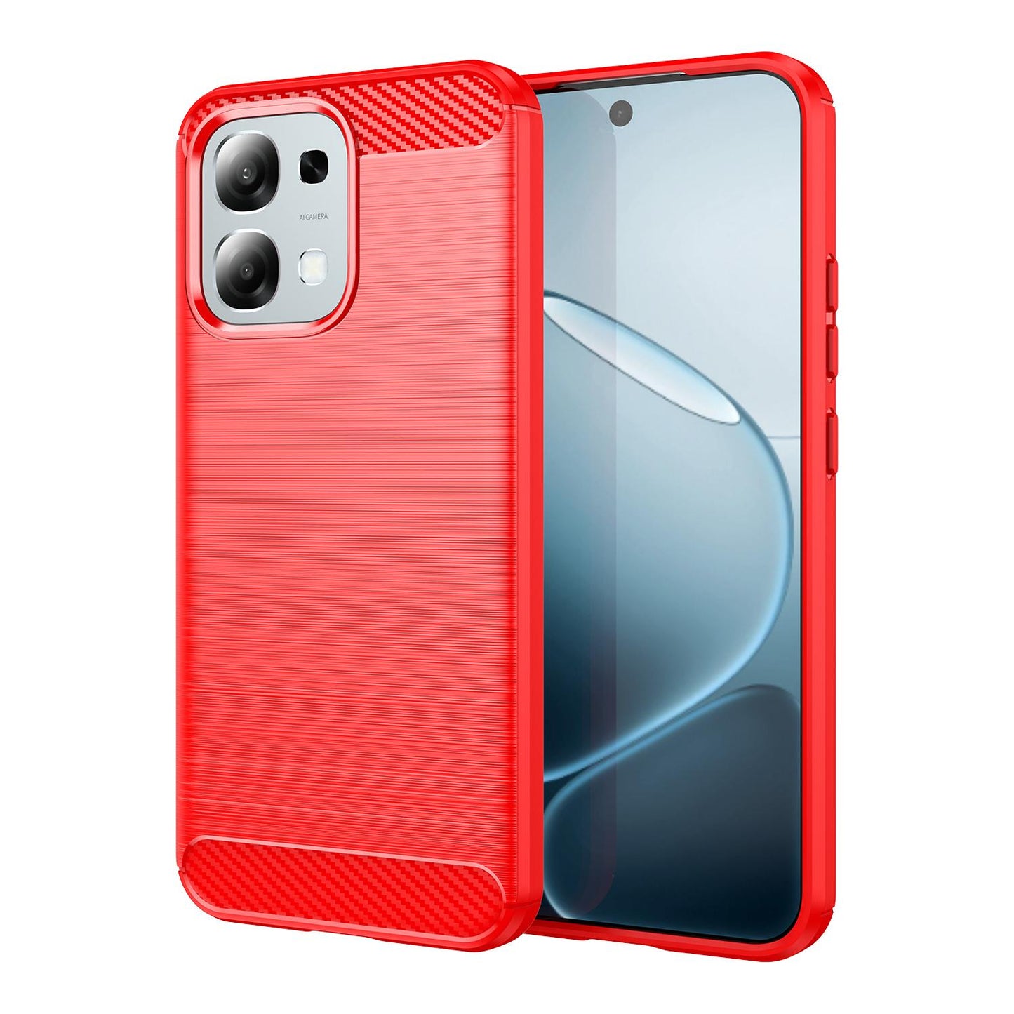 OPPO A6 5G Carbon Fiber Brushed Texture TPU Protective Phone Case Shockproof Slim Cover
