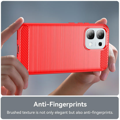 OPPO A6 5G Carbon Fiber Brushed Texture TPU Protective Phone Case Shockproof Slim Cover
