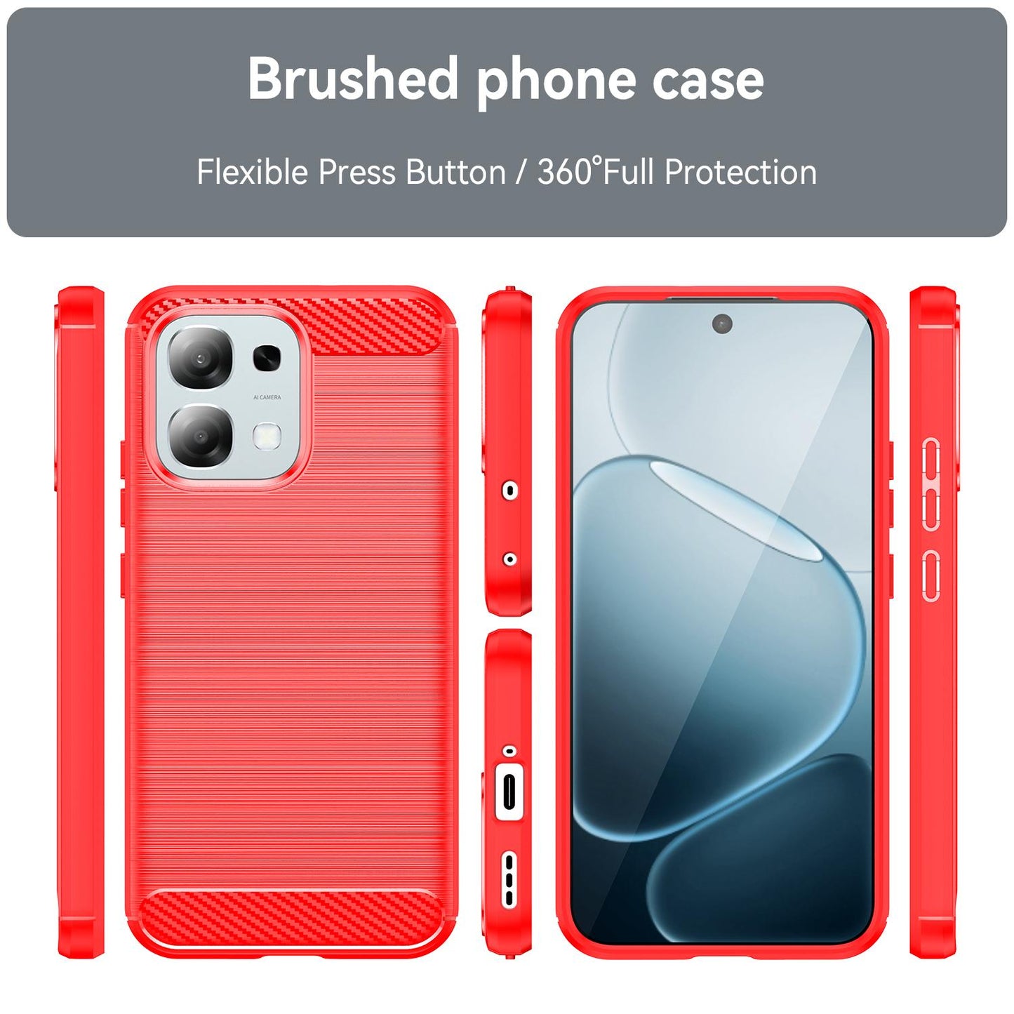 OPPO A6 Pro 5G Carbon Fiber Brushed Texture TPU Protective Phone Case Shockproof Slim Cover