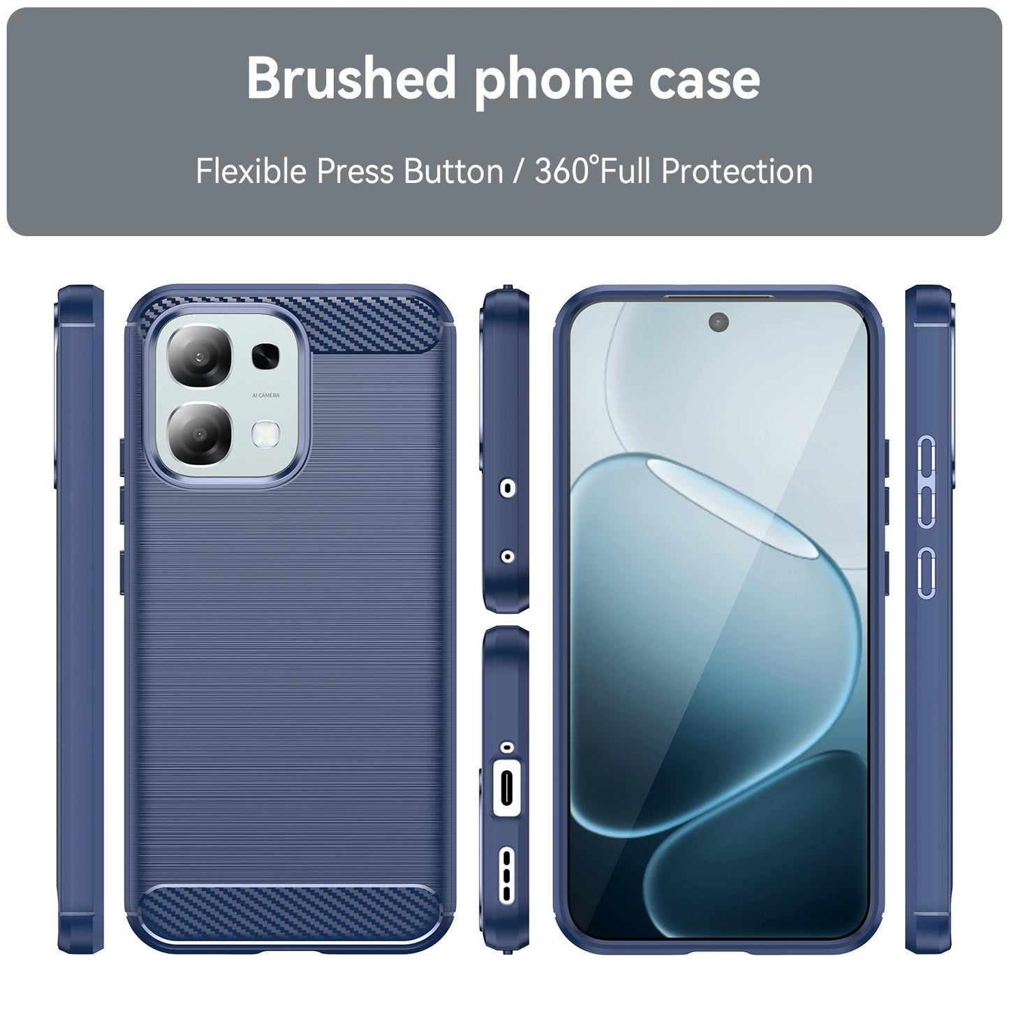 OPPO A6 Pro 5G Carbon Fiber Brushed Texture TPU Protective Phone Case Shockproof Slim Cover