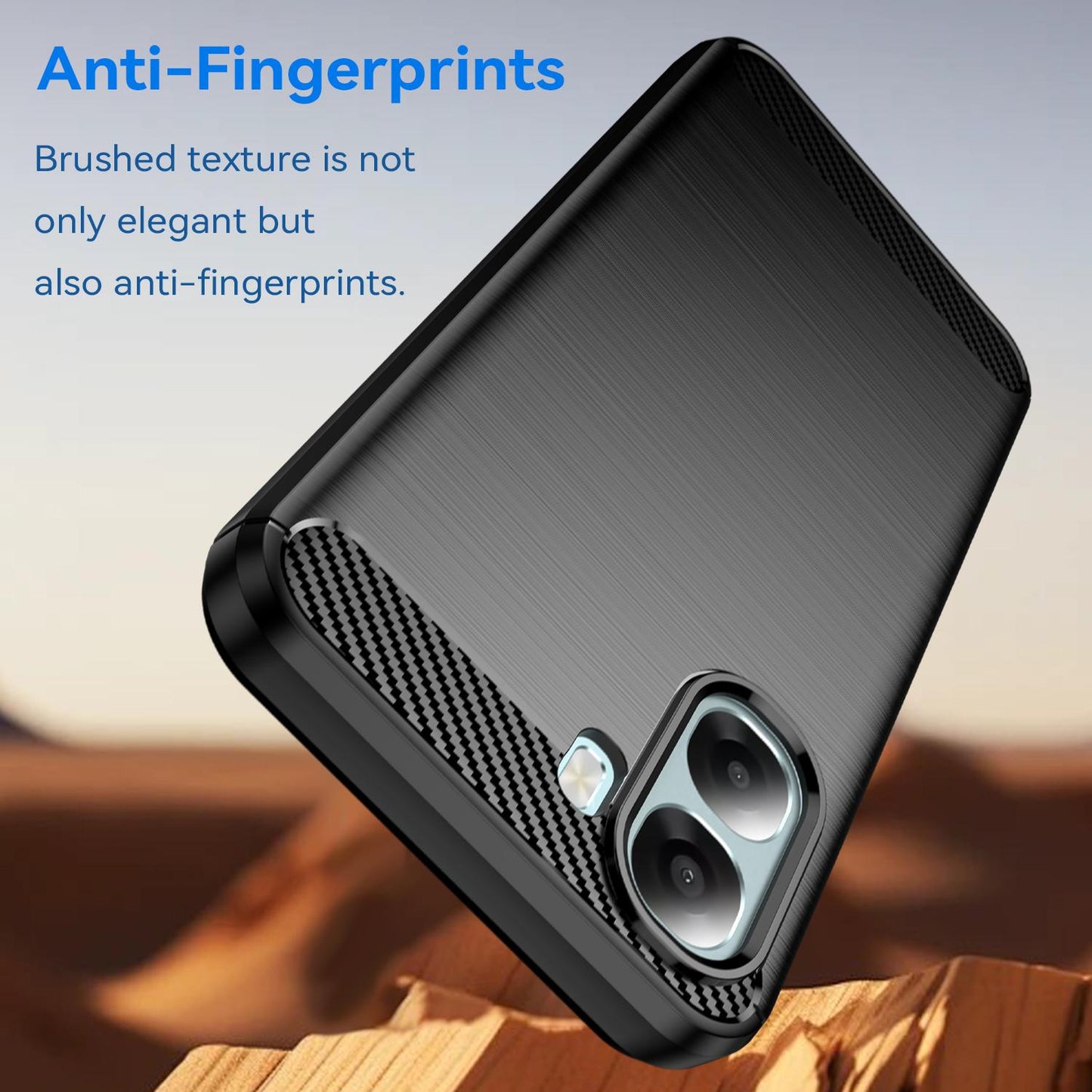 OPPO A6x 4G Carbon Fiber Brushed Texture TPU Protective Phone Case Shockproof Slim Cover