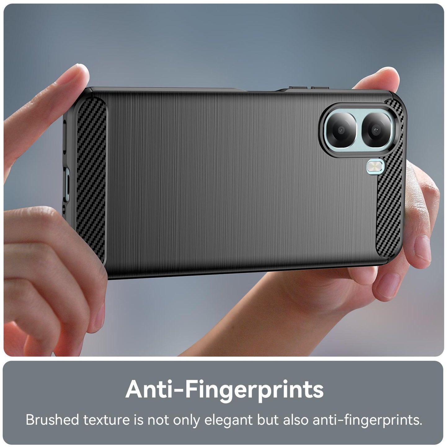 OPPO A6x 4G Carbon Fiber Brushed Texture TPU Protective Phone Case Shockproof Slim Cover