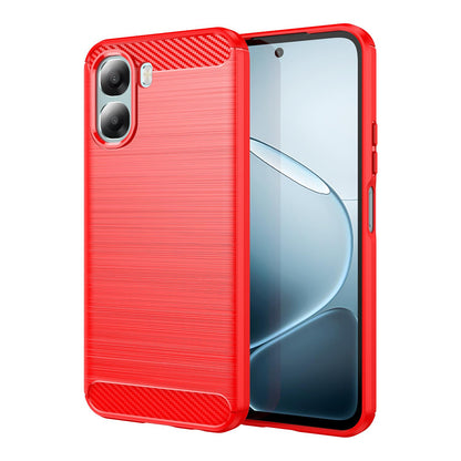 OPPO A6x 4G Carbon Fiber Brushed Texture TPU Protective Phone Case Shockproof Slim Cover