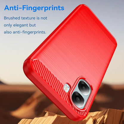 OPPO A6x 4G Carbon Fiber Brushed Texture TPU Protective Phone Case Shockproof Slim Cover