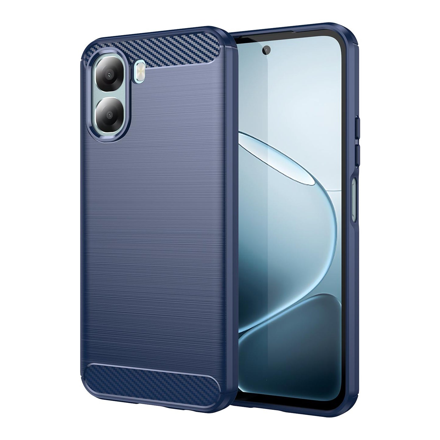 OPPO A6x 4G Carbon Fiber Brushed Texture TPU Protective Phone Case Shockproof Slim Cover