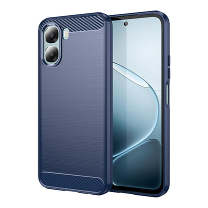 OPPO A6x 4G Carbon Fiber Brushed Texture TPU Protective Phone Case Shockproof Slim Cover