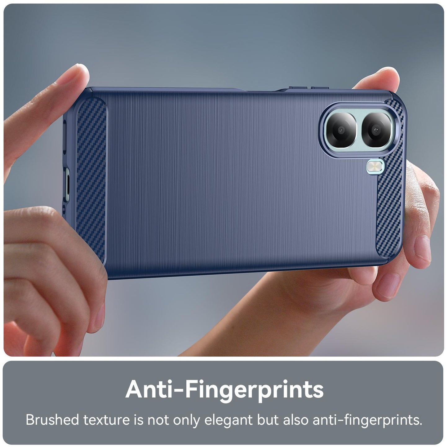 OPPO A6x 4G Carbon Fiber Brushed Texture TPU Protective Phone Case Shockproof Slim Cover