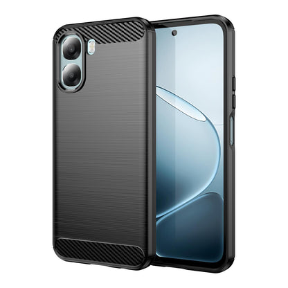 OPPO A6x 5G Carbon Fiber Brushed Texture TPU Protective Phone Case Shockproof Slim Cover