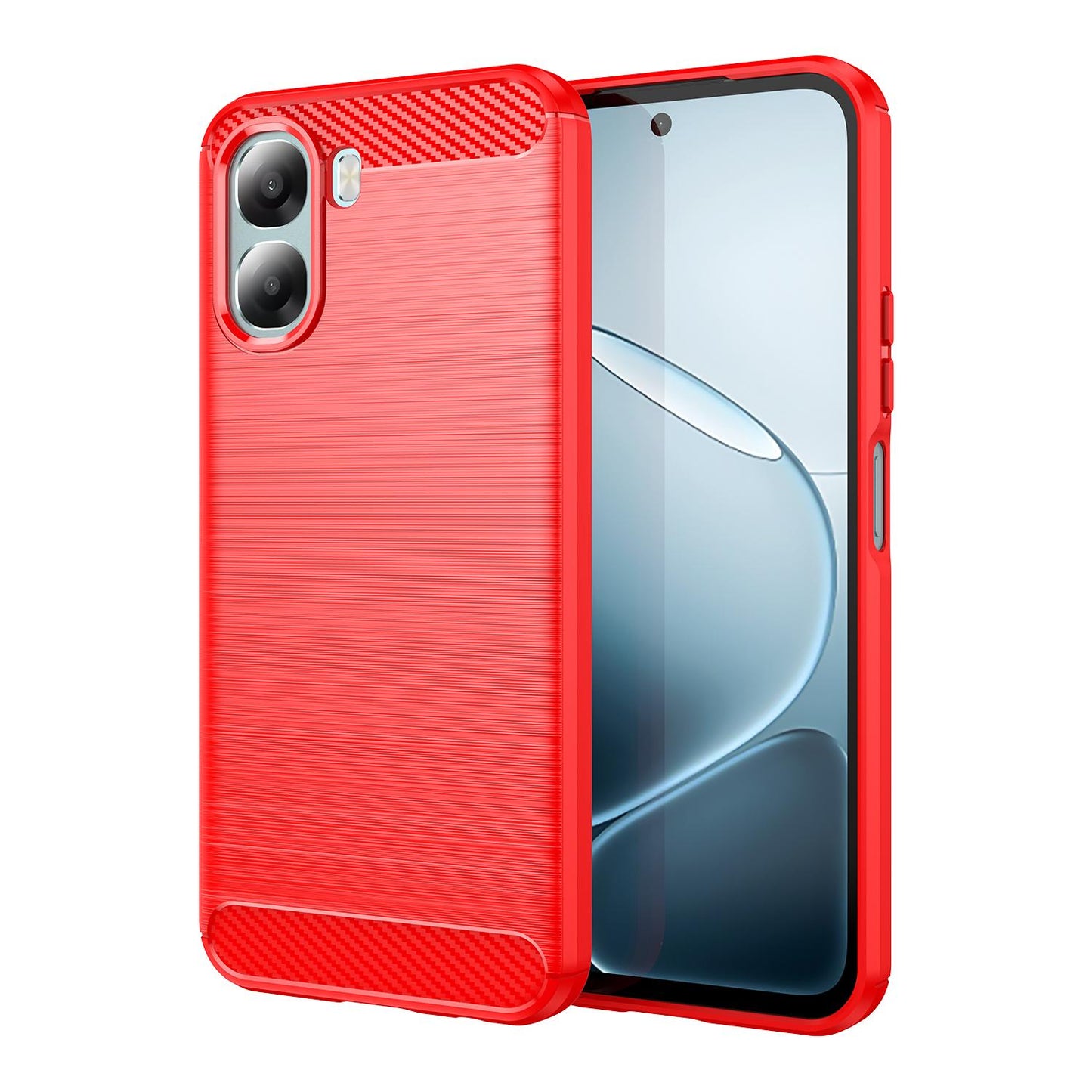 OPPO A6x 5G Carbon Fiber Brushed Texture TPU Protective Phone Case Shockproof Slim Cover