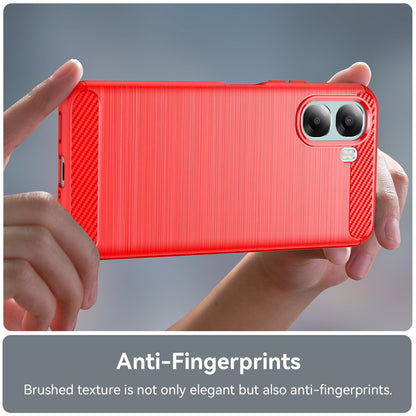 OPPO A6x 5G Carbon Fiber Brushed Texture TPU Protective Phone Case Shockproof Slim Cover
