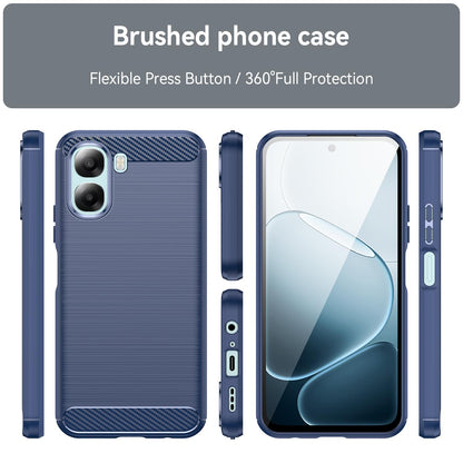 OPPO A6x 5G Carbon Fiber Brushed Texture TPU Protective Phone Case Shockproof Slim Cover