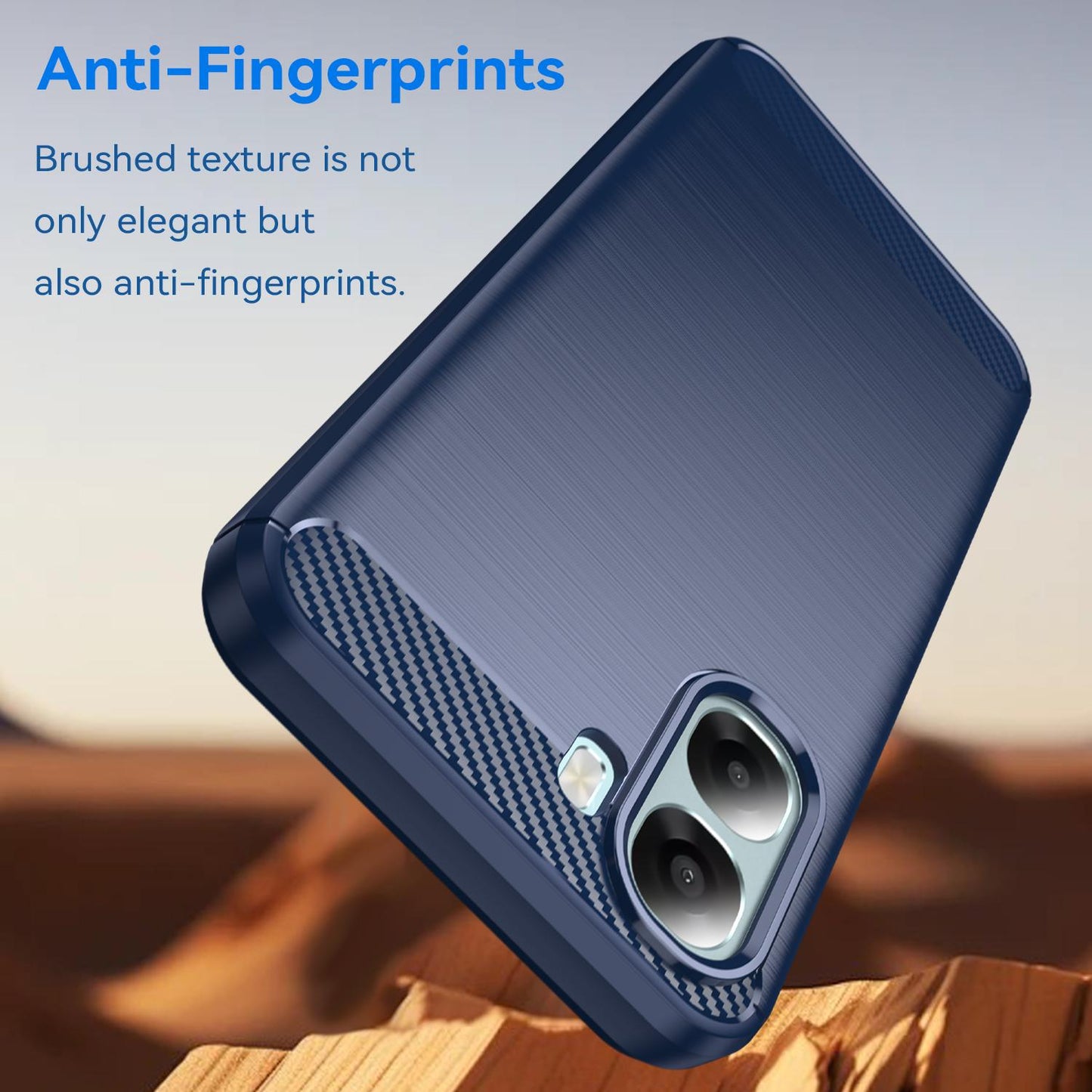 OPPO A6x 5G Carbon Fiber Brushed Texture TPU Protective Phone Case Shockproof Slim Cover