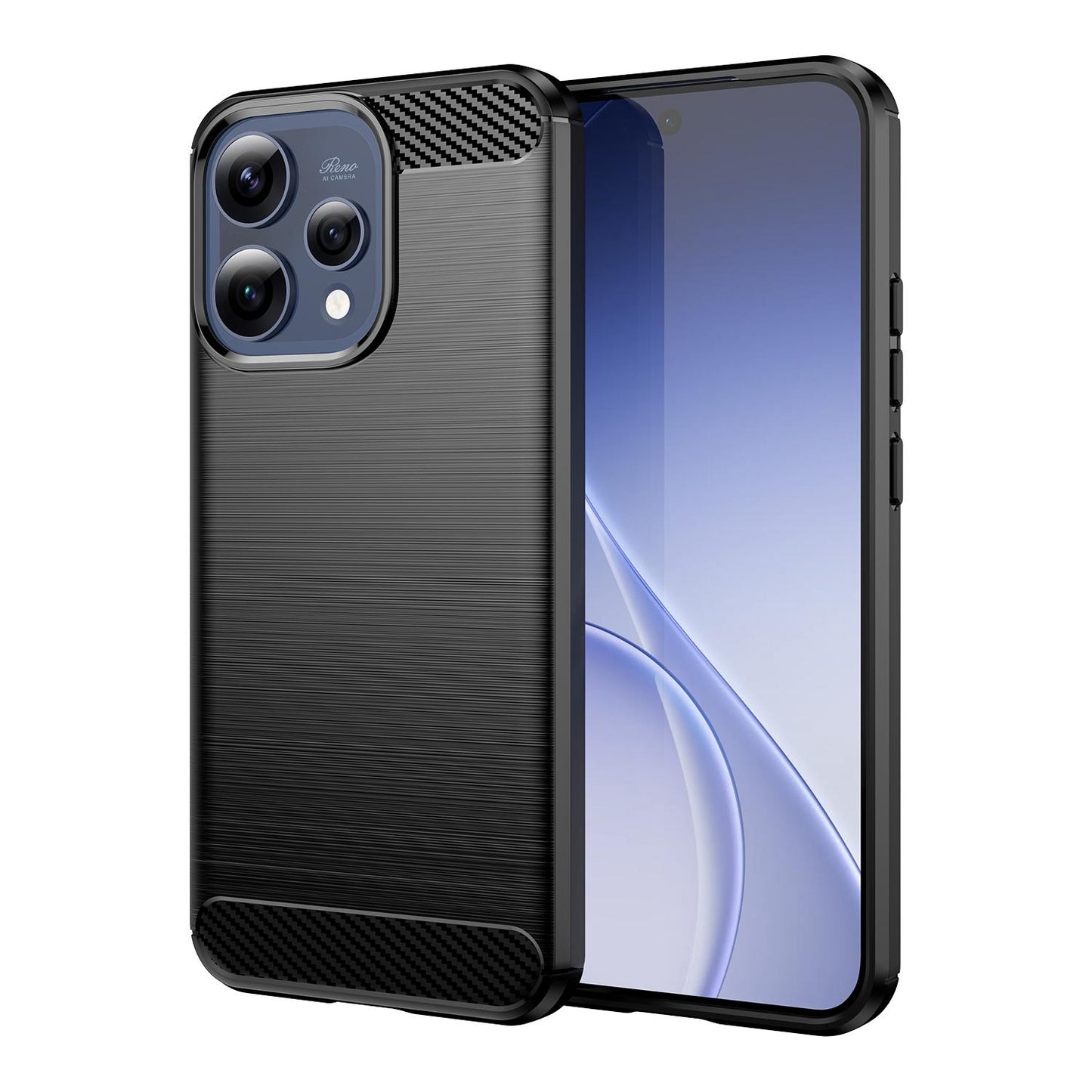 OPPO Reno15 5G Carbon Fiber Brushed Texture TPU Protective Phone Case Shockproof Slim Cover