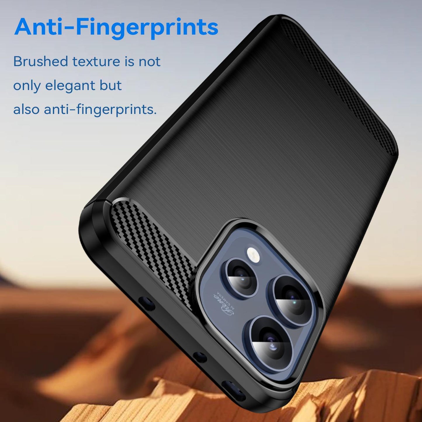 OPPO Reno15 5G Carbon Fiber Brushed Texture TPU Protective Phone Case Shockproof Slim Cover