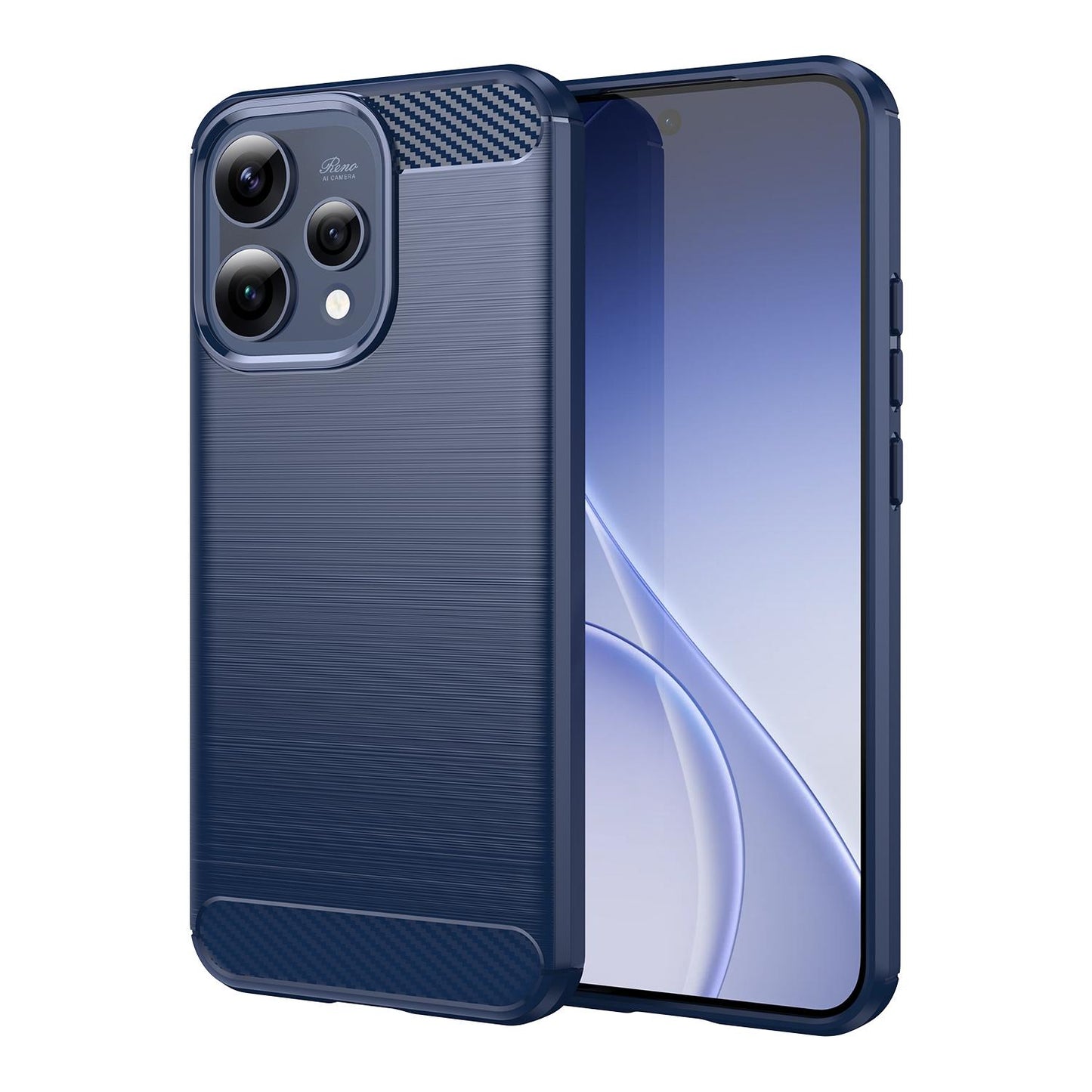 OPPO Reno 15C 5G Carbon Fiber Brushed Texture TPU Protective Phone Case Shockproof Slim Cover