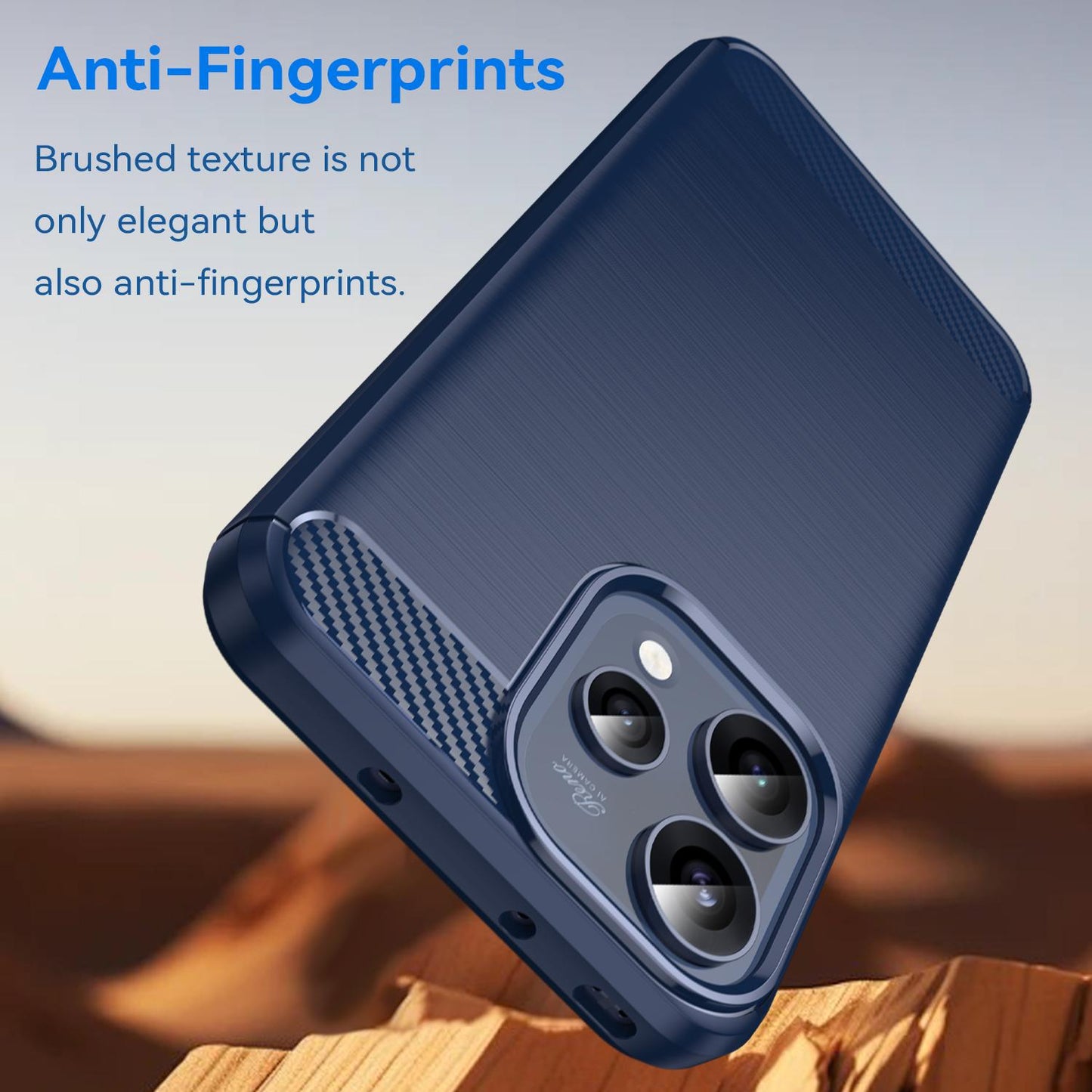 OPPO Reno 15C 5G Carbon Fiber Brushed Texture TPU Protective Phone Case Shockproof Slim Cover