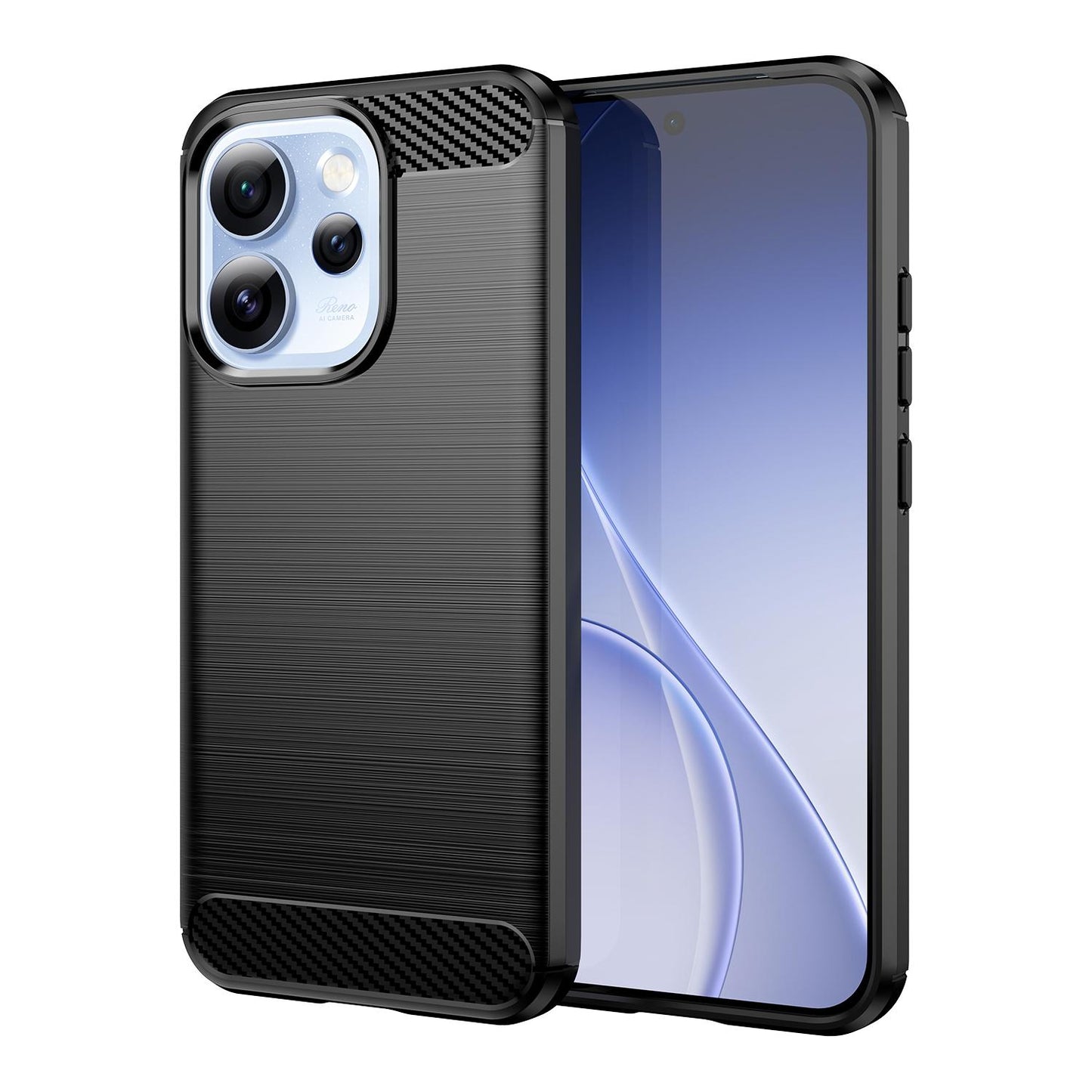 OPPO Reno15 Pro Mini 5G Carbon Fiber Brushed Texture TPU Protective Phone Case Shockproof Slim Cover