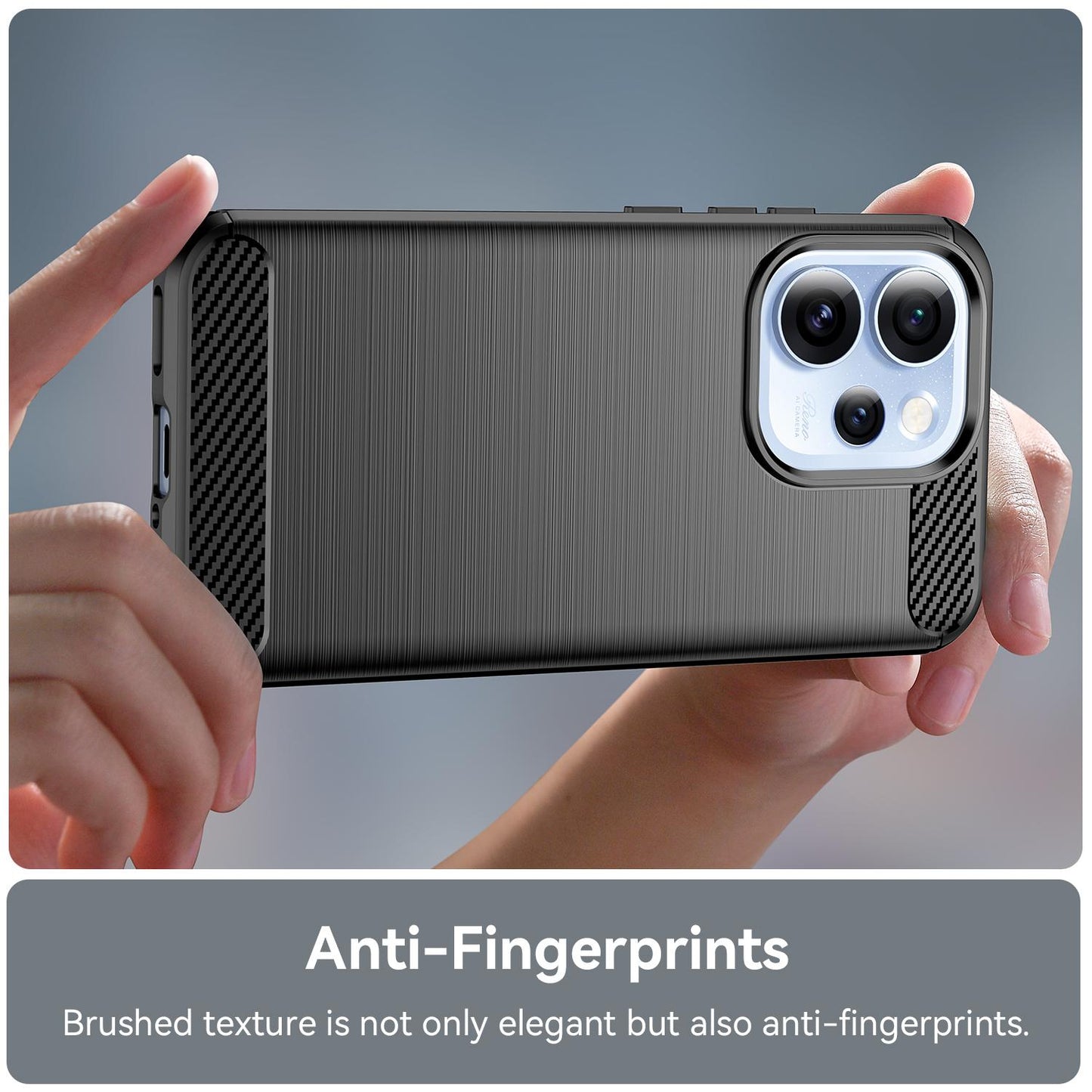 OPPO Reno15 Pro Mini 5G Carbon Fiber Brushed Texture TPU Protective Phone Case Shockproof Slim Cover