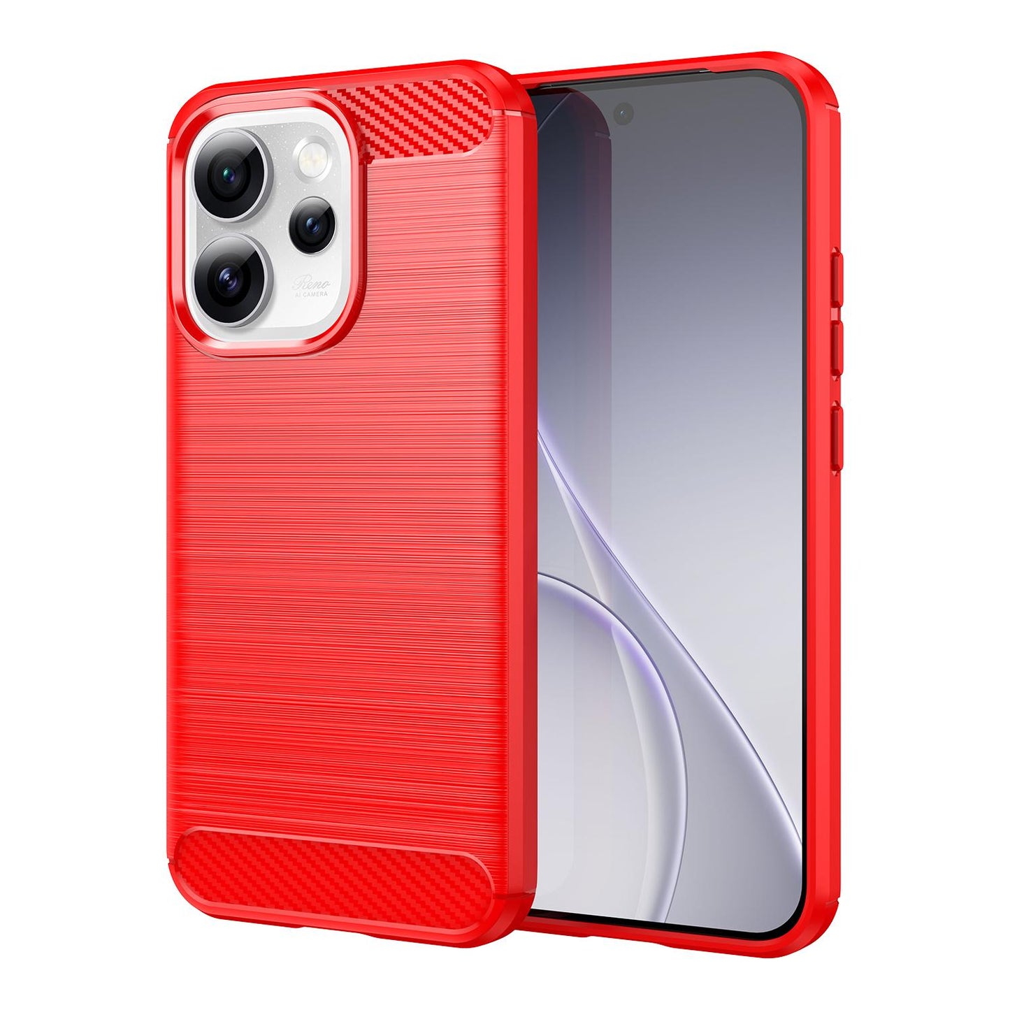 OPPO Reno15 Pro Mini 5G Carbon Fiber Brushed Texture TPU Protective Phone Case Shockproof Slim Cover