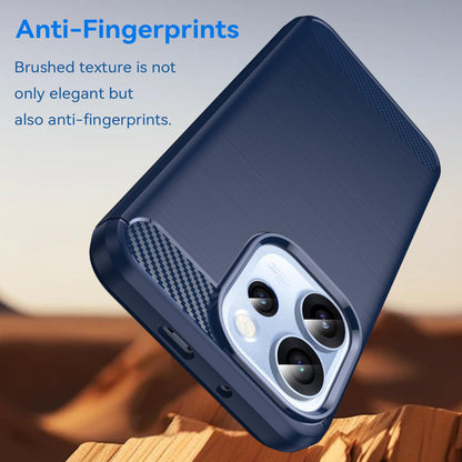 OPPO Reno15 Pro Mini 5G Carbon Fiber Brushed Texture TPU Protective Phone Case Shockproof Slim Cover