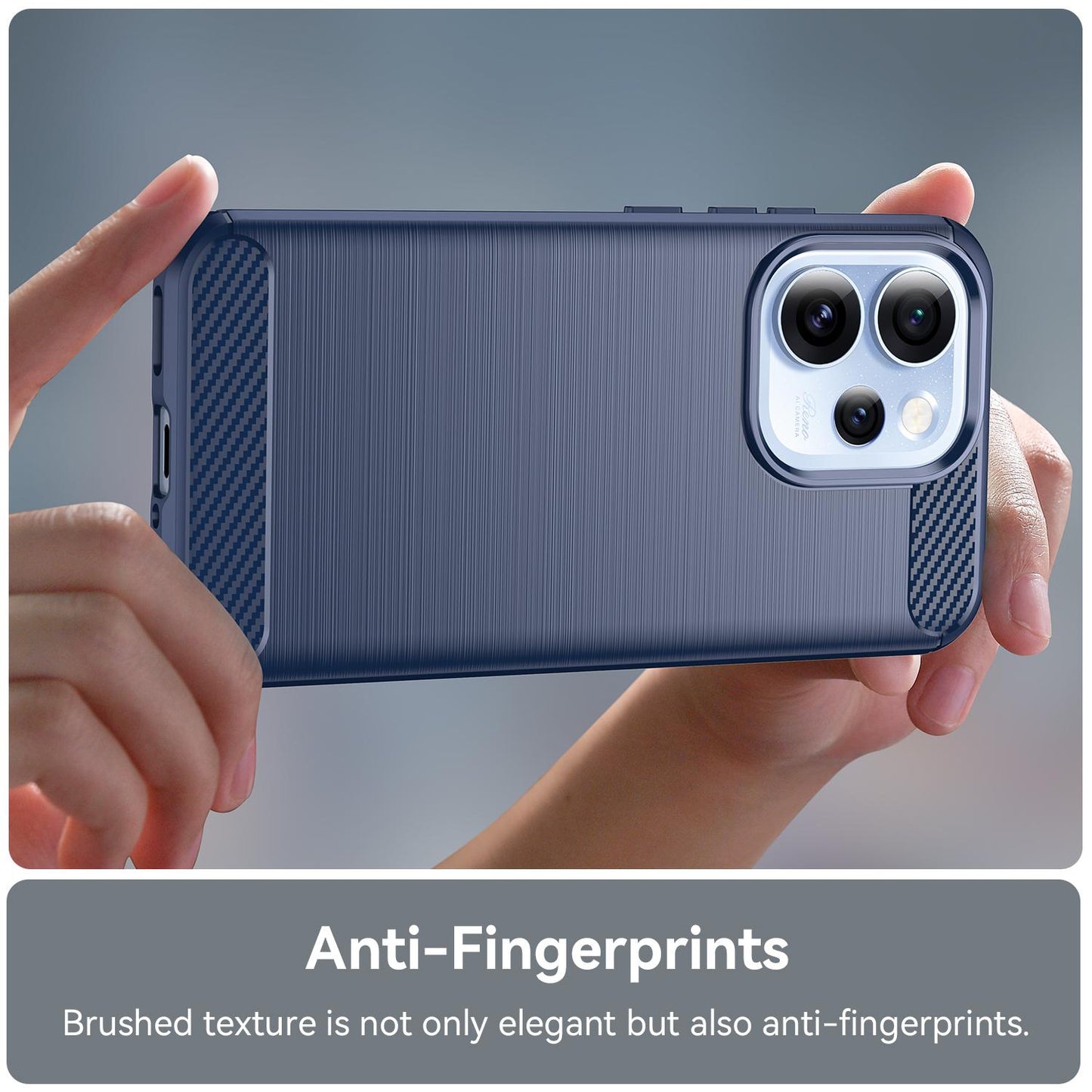 OPPO Reno15 Pro Mini 5G Carbon Fiber Brushed Texture TPU Protective Phone Case Shockproof Slim Cover