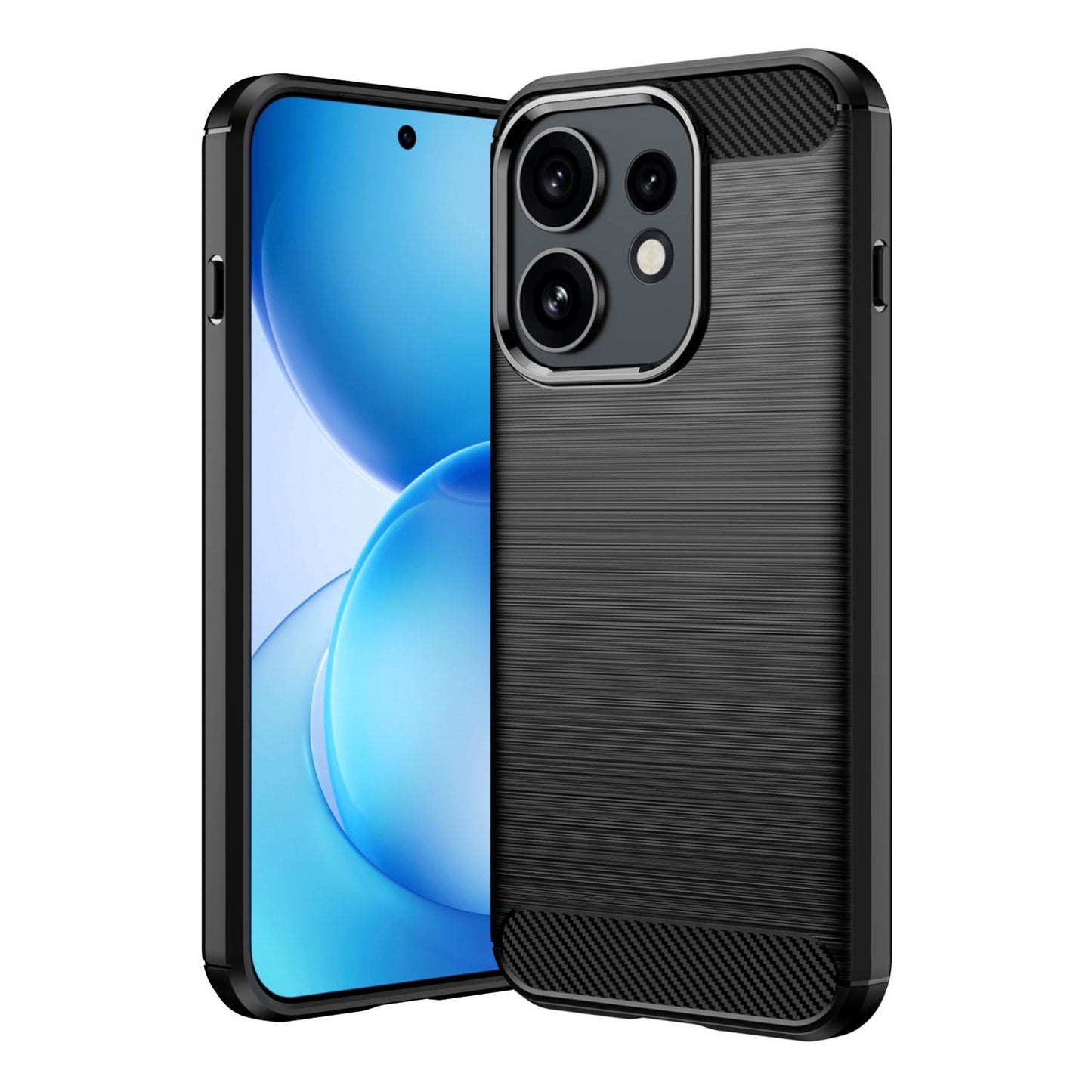 OPPO Reno16 5G Carbon Fiber Brushed Texture TPU Protective Phone Case Shockproof Slim Cover
