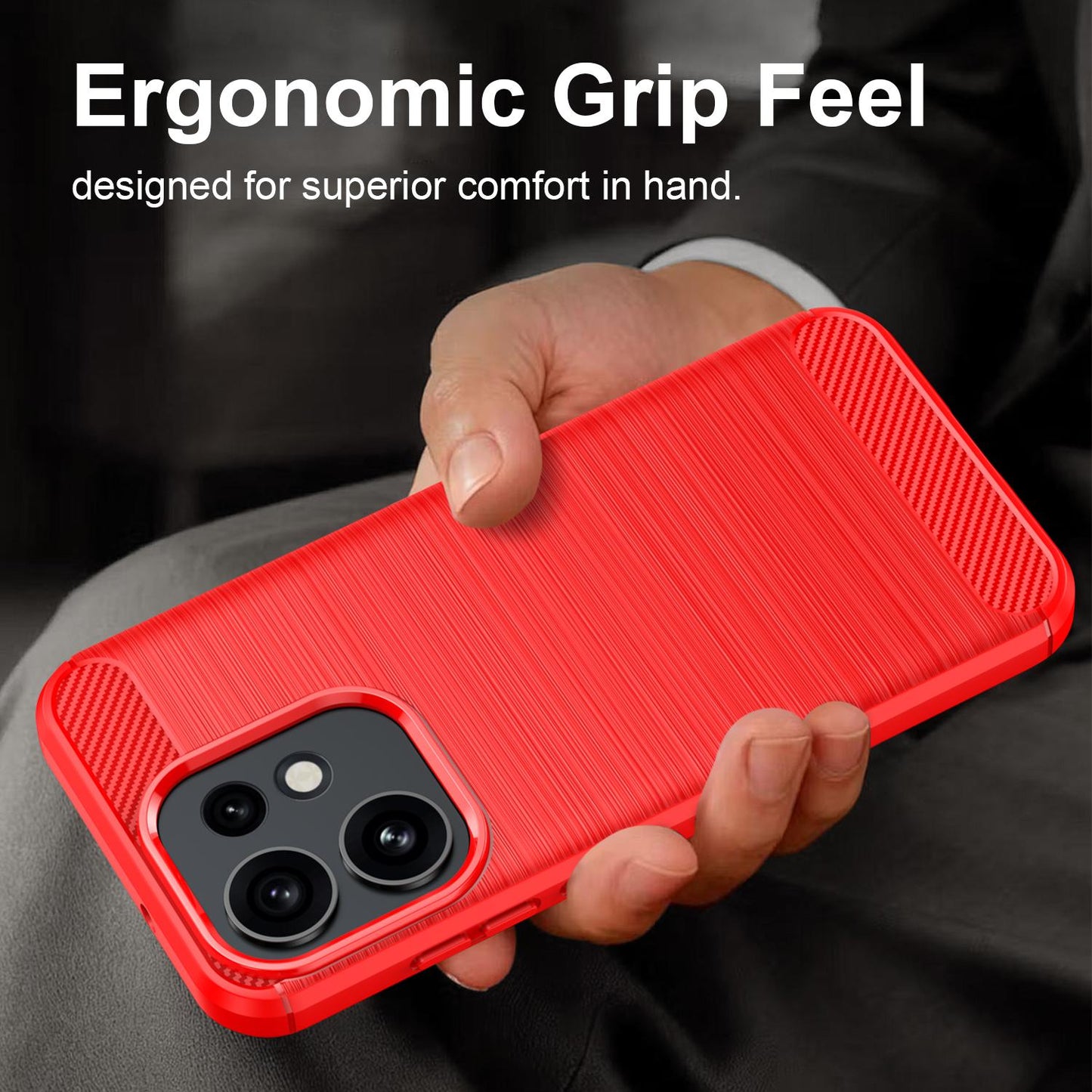 OPPO Reno16 5G Carbon Fiber Brushed Texture TPU Protective Phone Case Shockproof Slim Cover