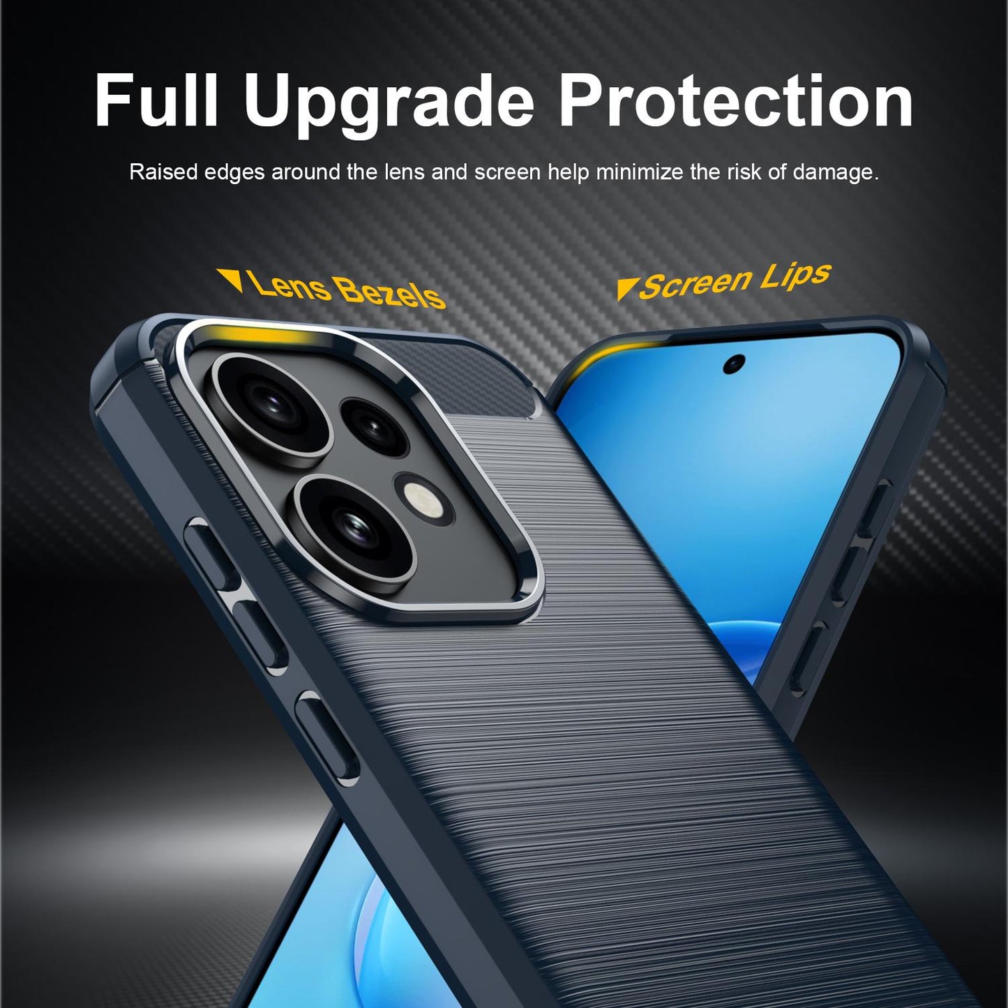 OPPO Reno16 5G Carbon Fiber Brushed Texture TPU Protective Phone Case Shockproof Slim Cover