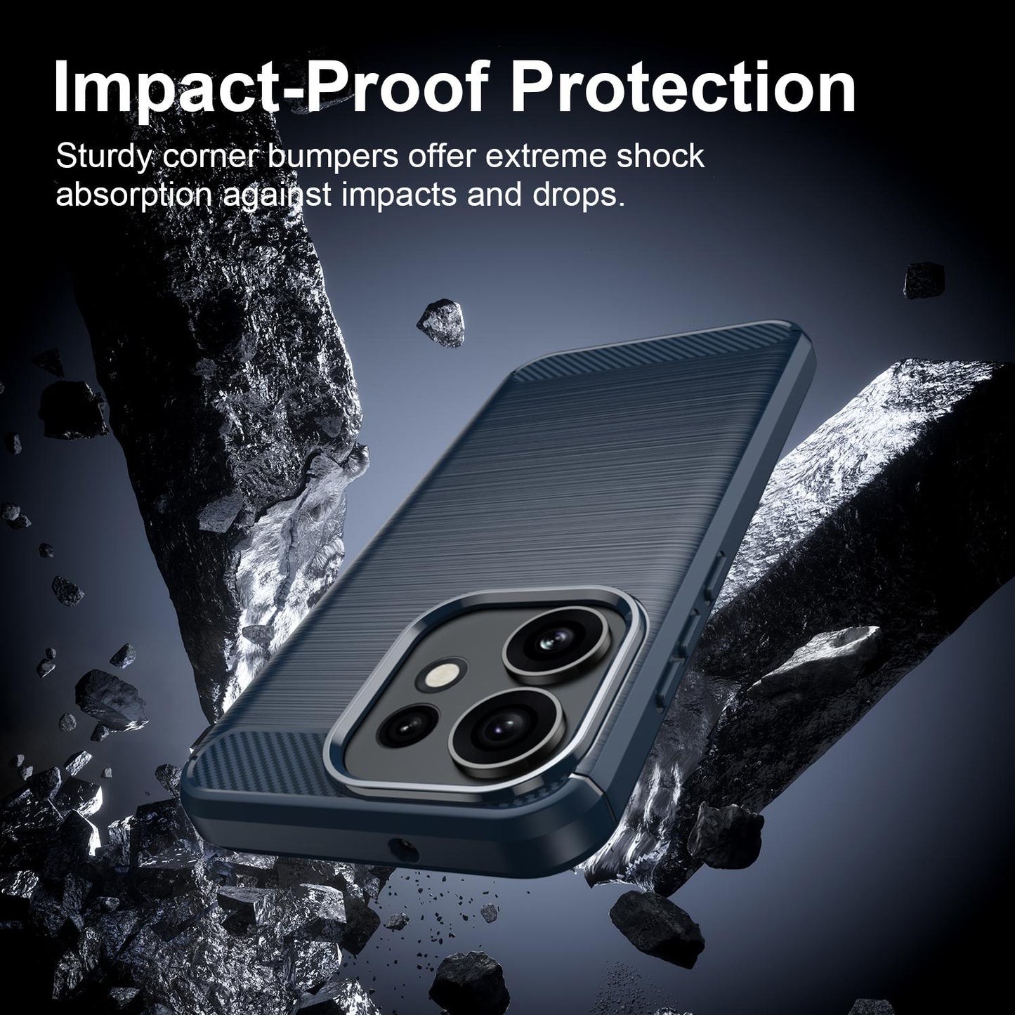 OPPO Reno16 5G Carbon Fiber Brushed Texture TPU Protective Phone Case Shockproof Slim Cover